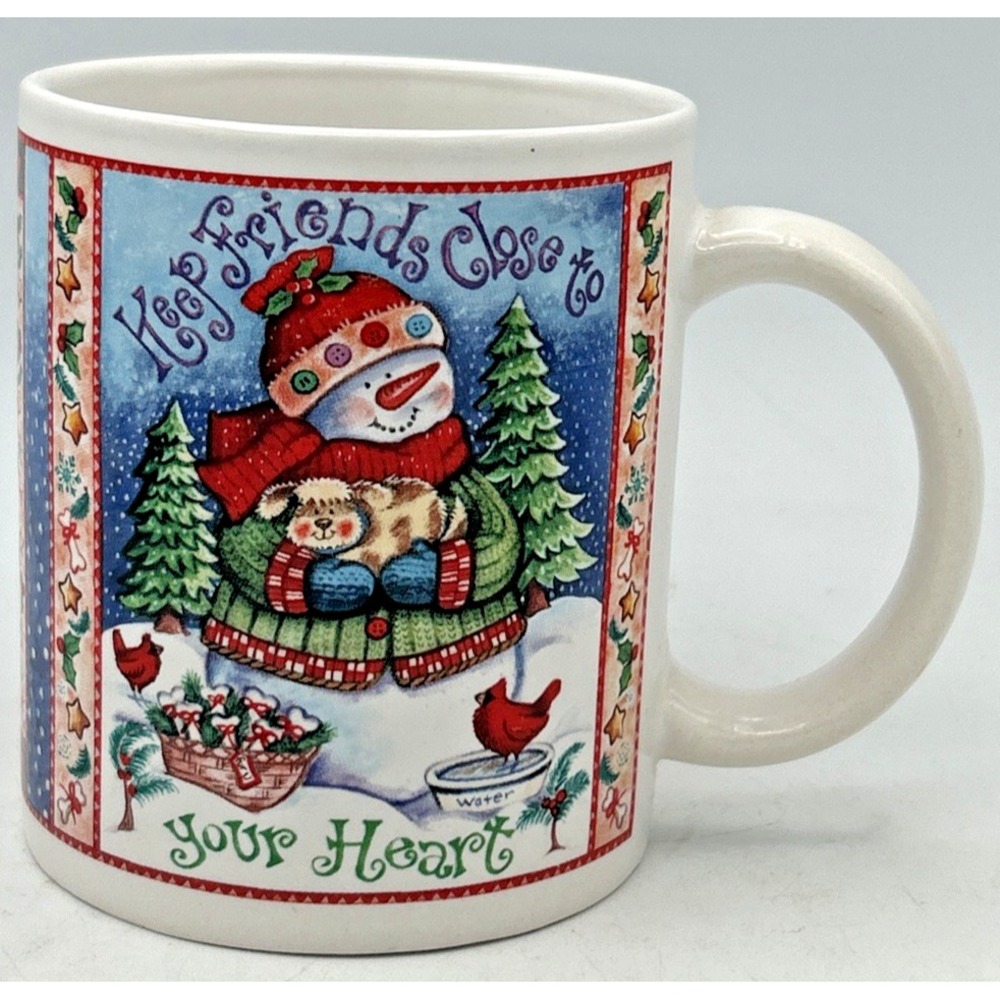 Snowman Mug Coffee Cup Debra Jordan Bryan Houston Harvest Friends Christmas Bird